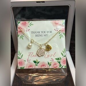 Letter “W” Flower Girl Necklace